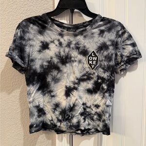 Empyre Black & White Tie-Dye Crop Tee with Lowlkey Patch